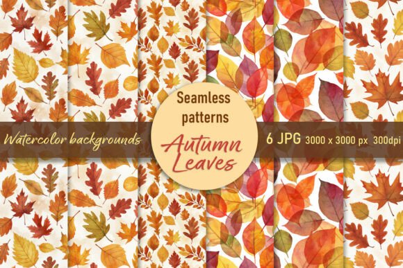 Autumn Leaves 2. Seamless Patterns