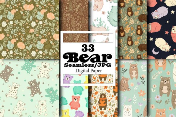 Bear Digital Seamless Patterns: A Comprehensive Guide to Versatile Digital Assets