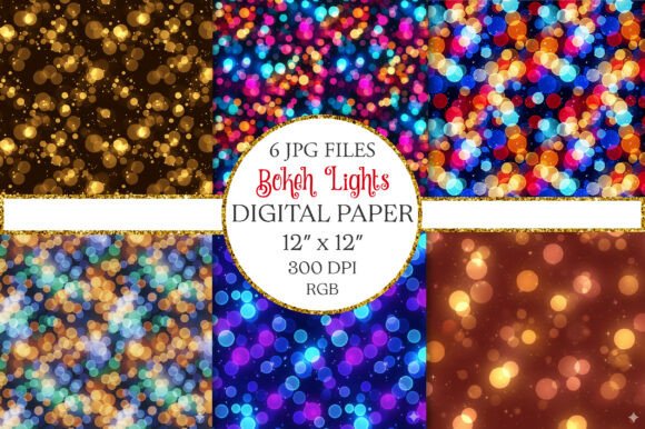 Bokeh Lights Seamless Patterns for Creative Design