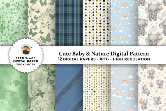 Cute Baby Nature Digital Patterns