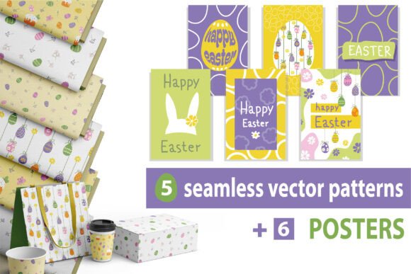 Easter Vector Patterns Posters Set