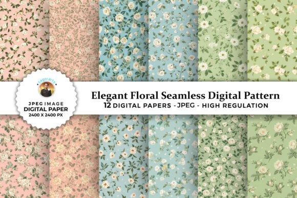 Elegant Floral Seamless Digital Patterns