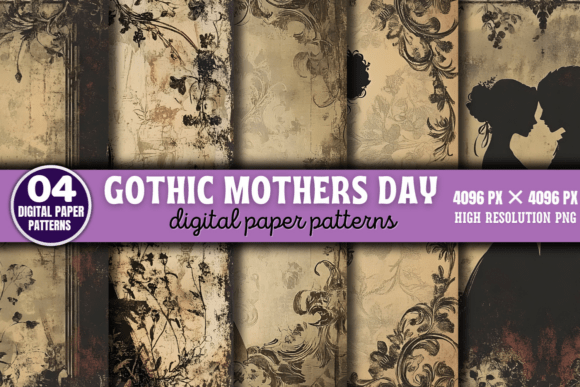 Gothic Mothers Day Digital Patterns 5