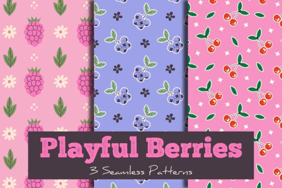 Playful Berries Seamless Patterns