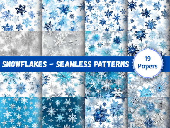 Seamless Paper Patterns - Snowflakes
