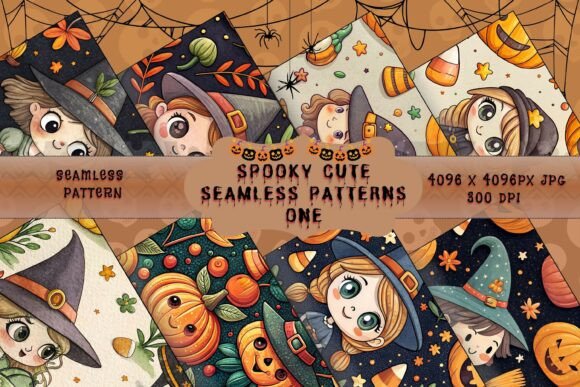 Spooky Cute Seamless Patterns 10