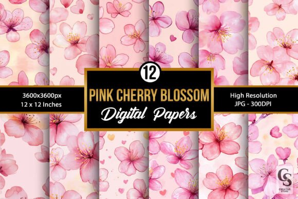 The Aesthetic of Renewal: Leveraging Pink Watercolor Cherry Blossoms Patterns in Modern Digital Design
