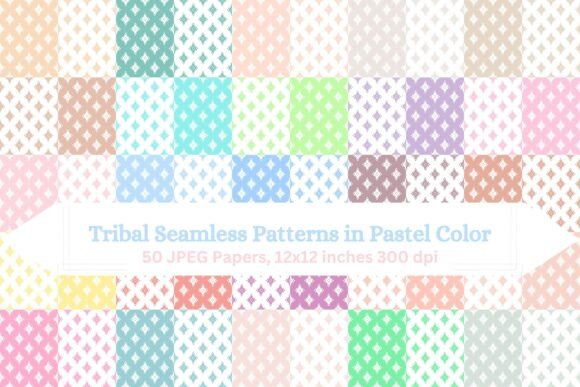 Tribal Seamless Patterns in Pastel Color