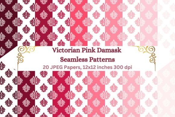 Victorian Pink Damask Seamless Patterns: Elevating Your Designs with Timeless Elegance