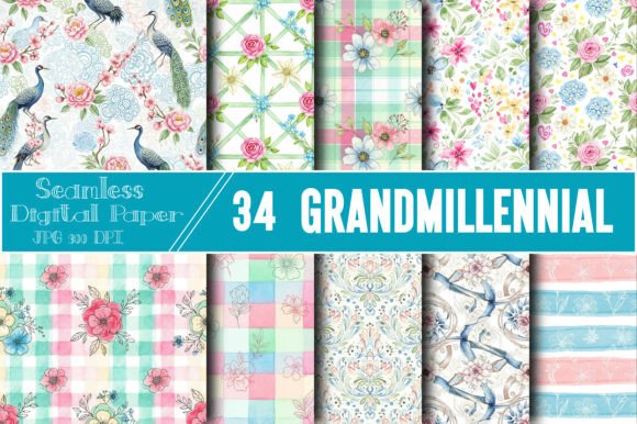 Watercolor Grandmillennial Patterns