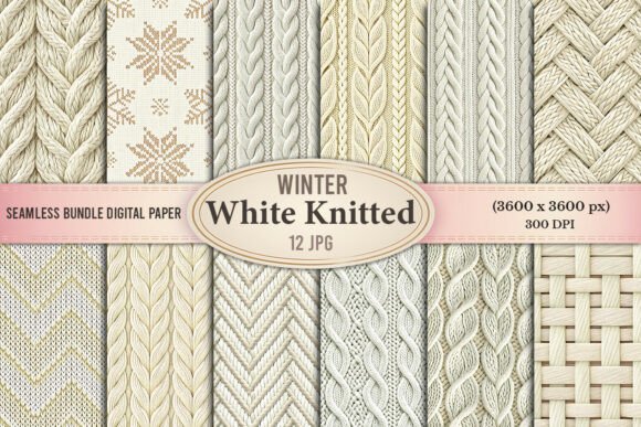 Winter White Knitted Seamless Patterns: Elevating Your Design Projects with Precision